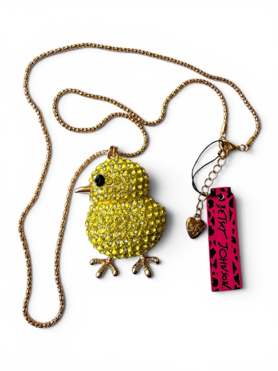 Betsey Johnson Jewelry - Betsey Johnson Crystal Yellow Chick Pendant Necklace Gold Tone Birdie NWT